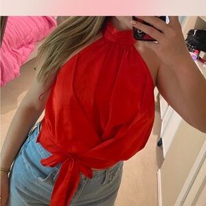 super cute red halter top!